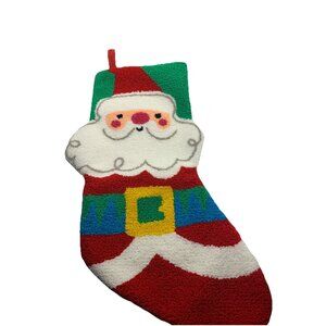 NWT 16.5" Ashland Latch and Hook Soft & Fluffy Santa Claus Christmas Stocking